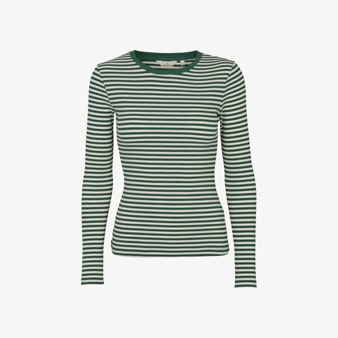 Tee Ludmilla | Basic Apparel | Groen Wit from WhatTheF