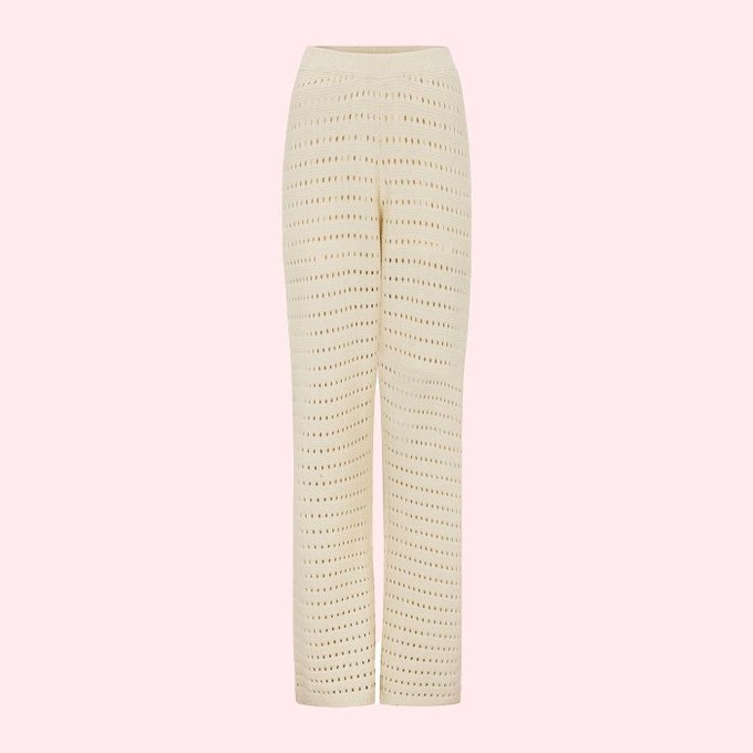 Gebreide Broek Hennie | Soft Rebels | Beige from WhatTheF