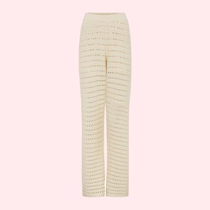 Gebreide Broek Hennie | Soft Rebels | Beige from WhatTheF