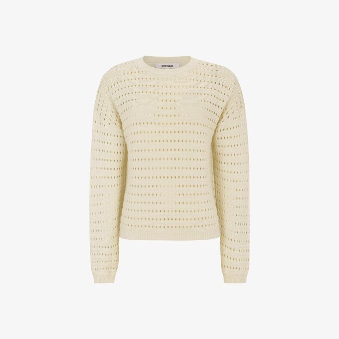 Gebreide Sweater Maren | Soft Rebels | Beige from WhatTheF