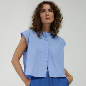 Mouwloos Shirt Dibella | Blanche | Blauw from WhatTheF