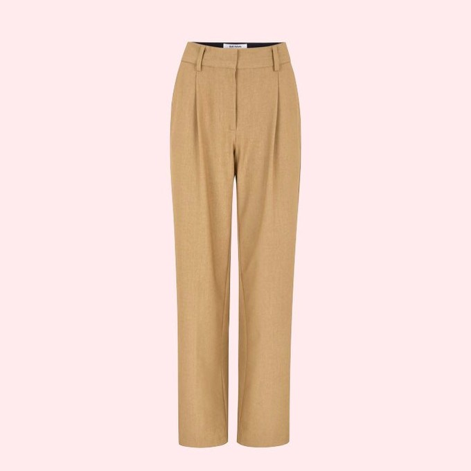 Loose Pants met bandplooi Vilja | Soft Rebels | Bruin from WhatTheF