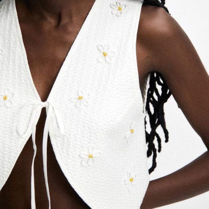 Retro Giletje Apolo Flowers | Rita Row | Wit from WhatTheF