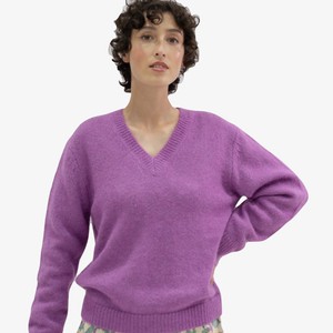 Mohair V-hals Sweater Cali | Ekyog | Lila from WhatTheF