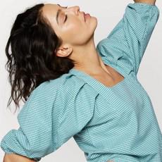 Blouse Vivienne | CharlieMary | Groen wit van WhatTheF