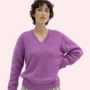 Mohair V-hals Sweater Cali | Ekyog | Lila from WhatTheF