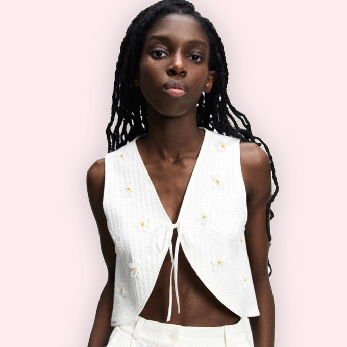 Retro Giletje Apolo Flowers | Rita Row | Wit from WhatTheF