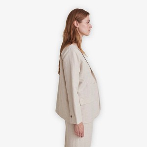 Linnen Blazer Nata | Basic Apparel | Naturel from WhatTheF