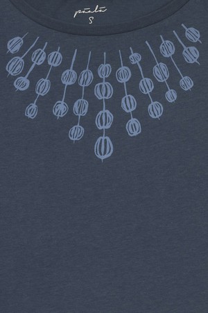 Päälä | bamboe t-shirt sowing lace denim blue from WWen