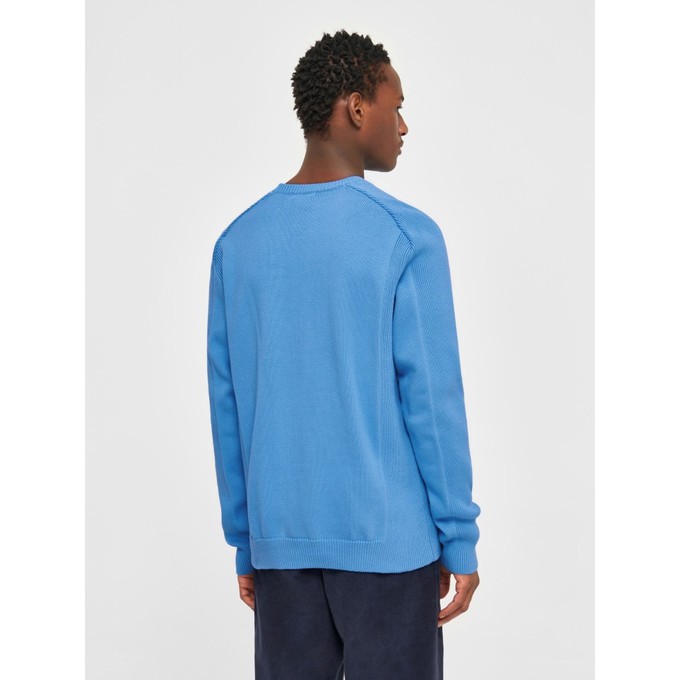 Knowledge Cotton Apparel | sweater katoen knit azure blauw from WWen