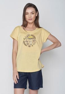 Greenbomb | t-shirt forest life en paddenstoeltjes geel via WWen