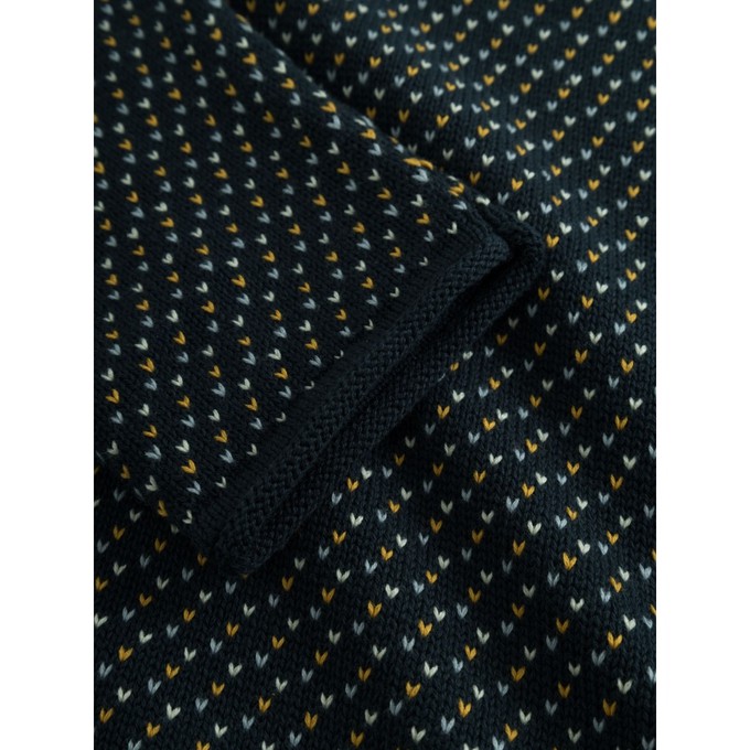 Knowledge Cotton Apparel | sweater katoen eclipse knit navy from WWen