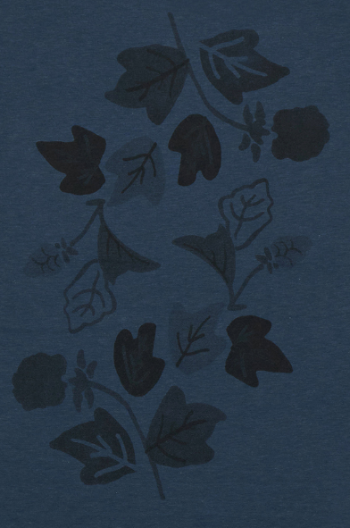 Päälä | bamboe t-shirt foliage klimop gebladerte denim blue from WWen