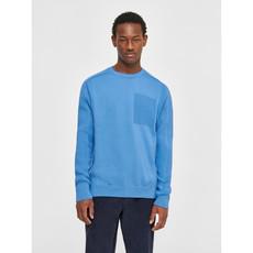 Knowledge Cotton Apparel | sweater katoen knit azure blauw via WWen