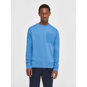 Knowledge Cotton Apparel | sweater katoen knit azure blauw from WWen
