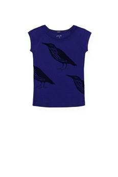Päälä | bamboe t-shirt songbird peacock blue via WWen
