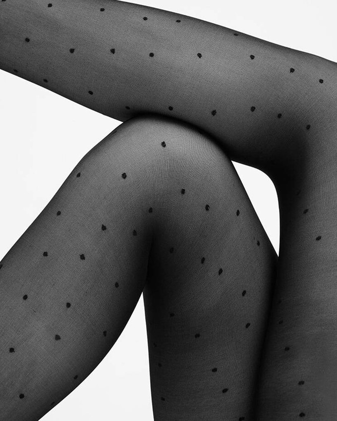 Swedish Stockings | panty doris dots zwart 40 den from WWen