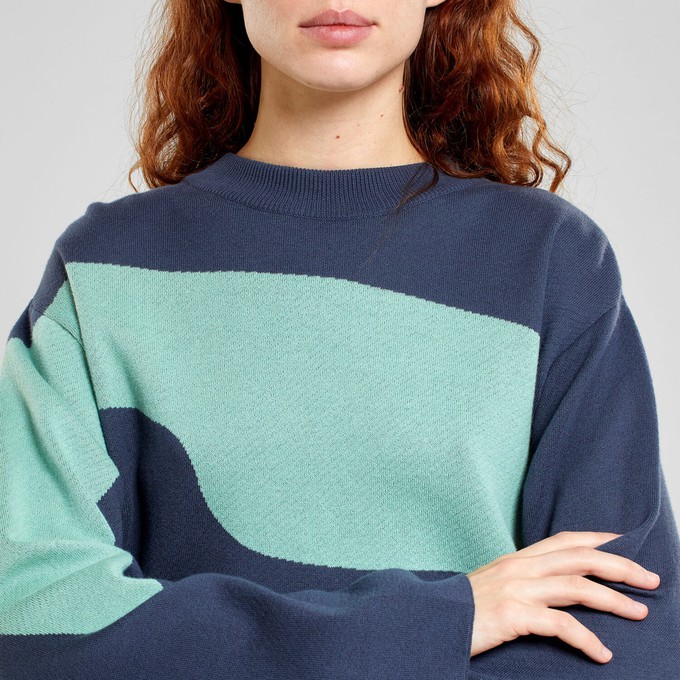 Dedicated | geweven sweater limhamn flowy block ombre groen from WWen