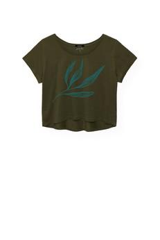 Päälä | crop t-shirt underwater garden fern green via WWen