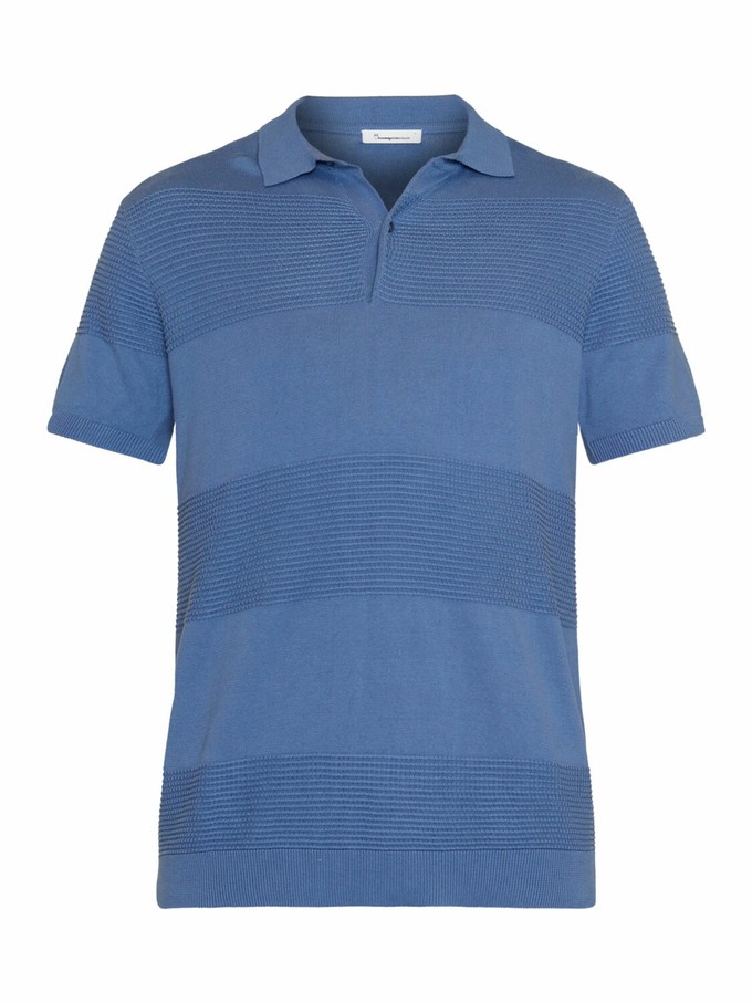 Knowledge Cotton Apparel | polo knitted pattern moonlight blue from WWen