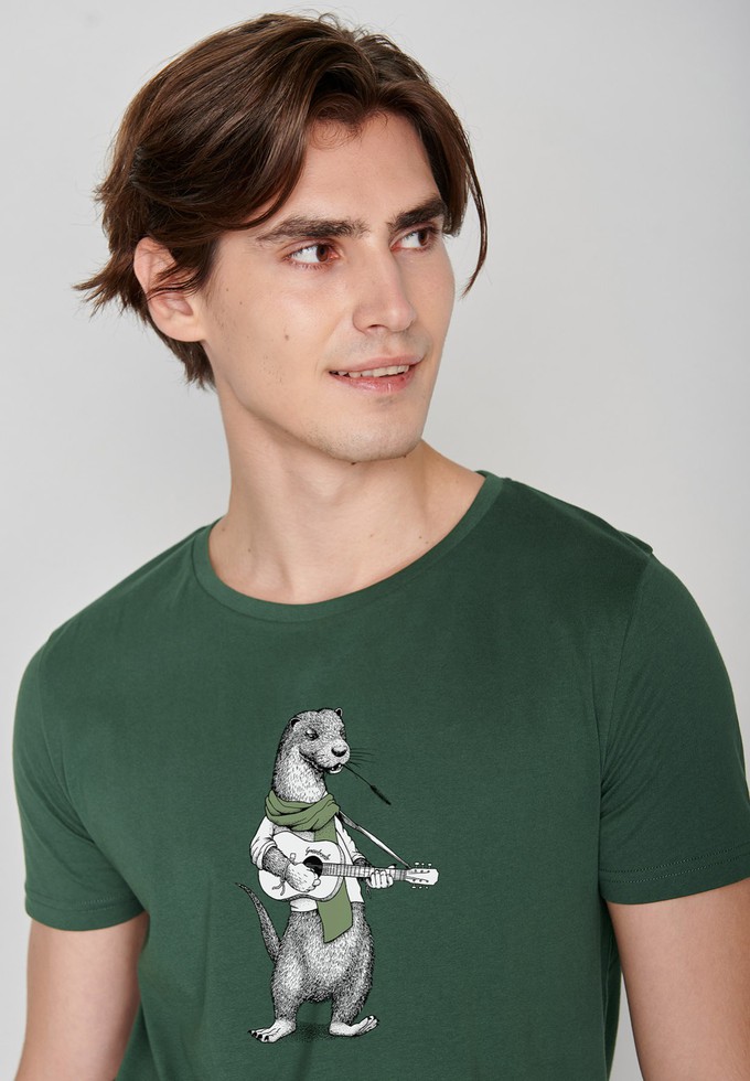 Greenbomb | t-shirt otter met gitaar groen from WWen