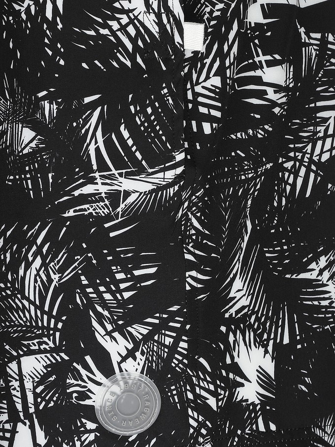 Ragwear | overhemd korte mouw palmleaves zwart&wit from WWen