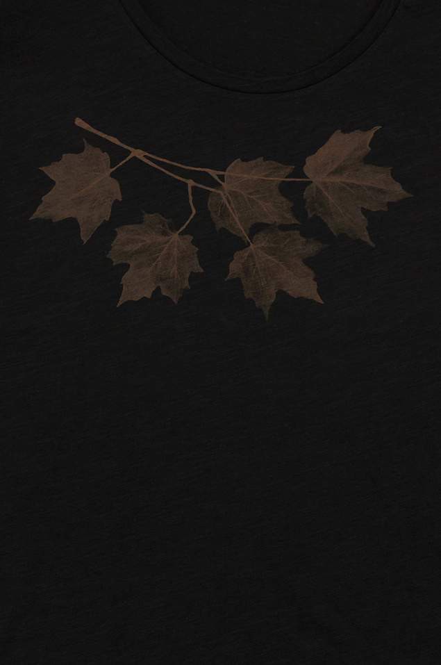 Päälä | t-shirt longsleeve 7/8 mouw maple leaves black from WWen