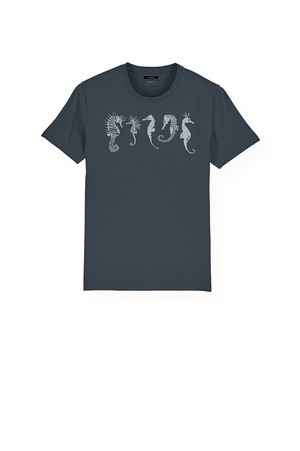Päälä | t-shirt hippocampus zeepaardjes ink grey from WWen