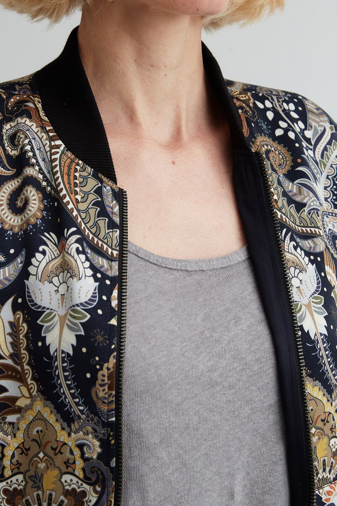 Ruth Reversible Bomber Jacket bird/navy from Yahmo