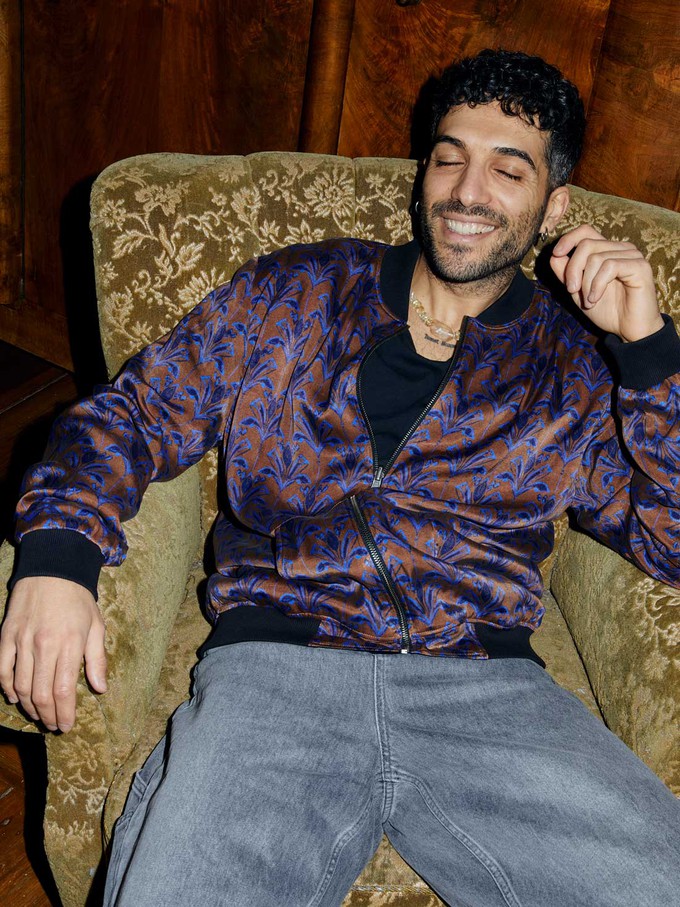 Laslo Reversible Bomber Jacket moka/navy from Yahmo
