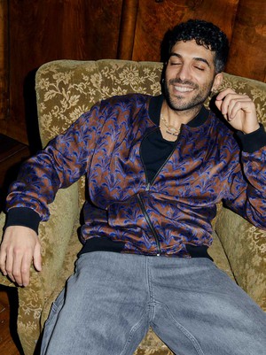 Laslo Reversible Bomber Jacket moka/navy from Yahmo