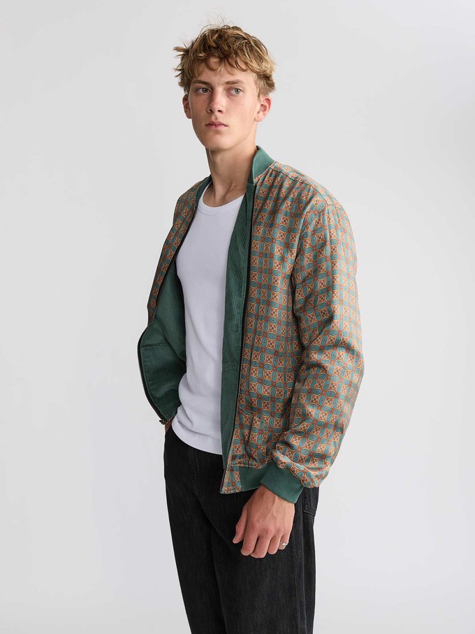 Oskar Reversible Bomber Jacket Atlas/Teal from Yahmo
