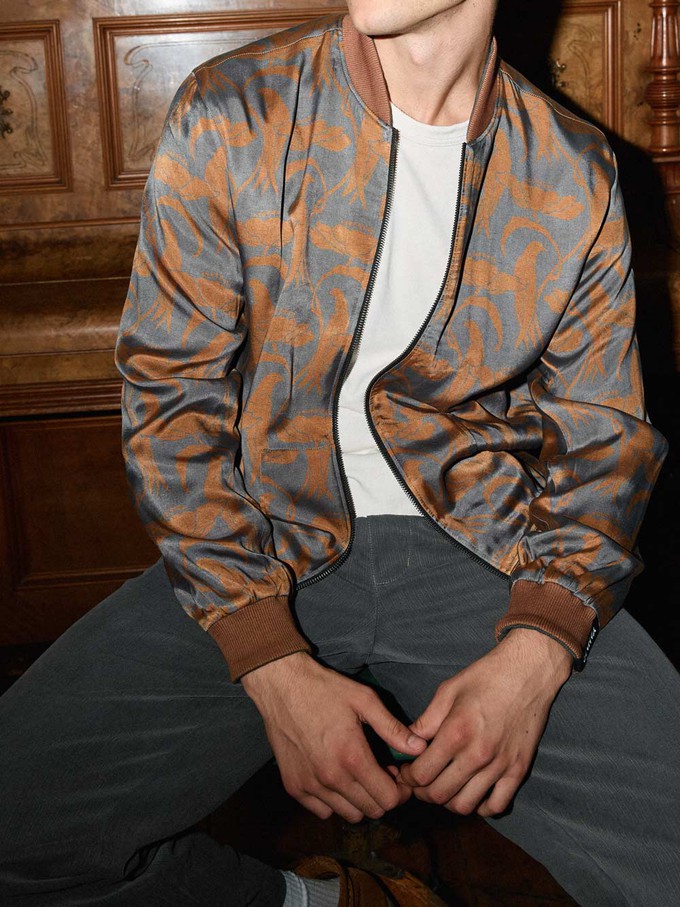 Laslo Reversible Bomber Jacket nouveau/pine from Yahmo