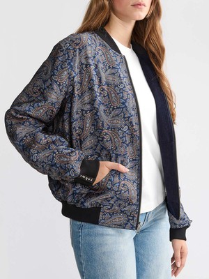 Elsa Reversible Bomber Jacket Paisley/Navy from Yahmo