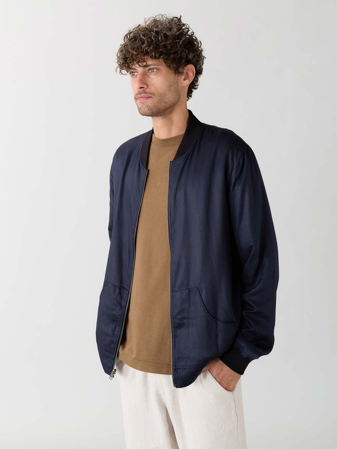 Laslo Reversible Bomber Jacket moka/navy from Yahmo