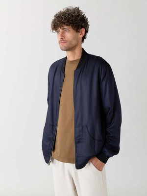Laslo Reversible Bomber Jacket moka/navy from Yahmo