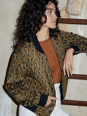 Ruth Reversible Bomber Jacket artdeco/black from Yahmo