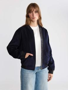 Elsa Reversible Bomber Jacket Paisley/Navy via Yahmo