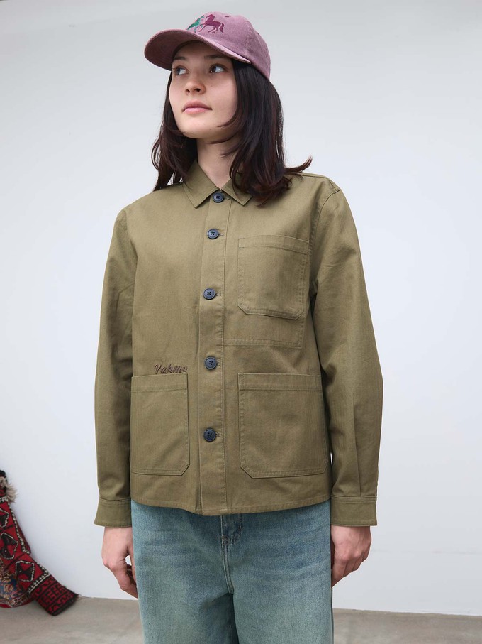 Otti Embroidered Workwear Jacket Olive from Yahmo