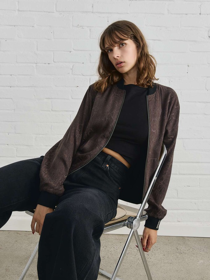 Ruth Reversible Bomber Jacket Cobra/Black from Yahmo