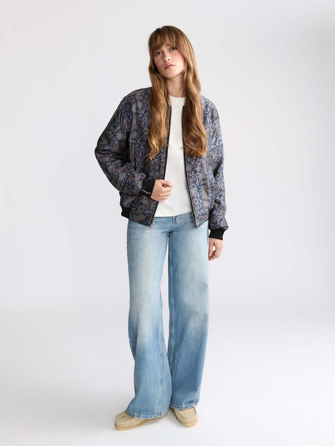 Elsa Reversible Bomber Jacket Paisley/Navy from Yahmo