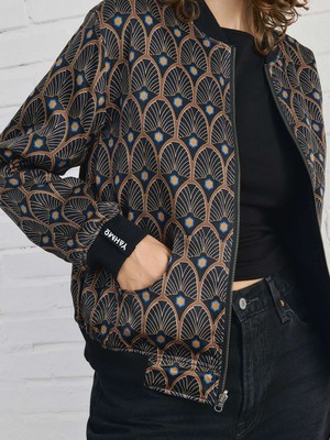 Elsa Reversible Bomber Jacket Metropolis/Black from Yahmo