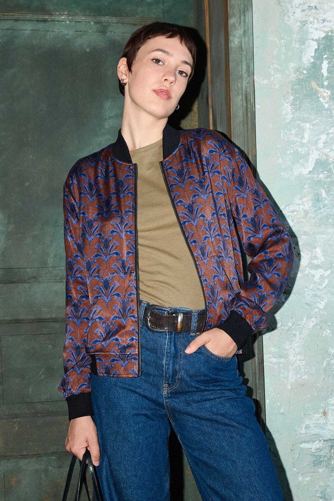 Ruth Reversible Bomber Jacket moka/navy from Yahmo