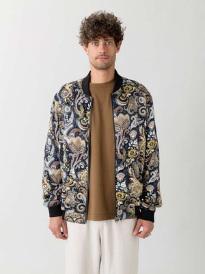 Laslo Reversible Bomber Jacket bird/navy from Yahmo