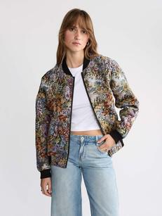 Berta Reversible Bomber Jacket Bouquet/Black via Yahmo