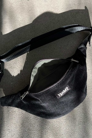 black Corduroy Bum Bag from Yahmo