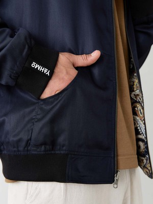 Laslo Reversible Bomber Jacket bird/navy from Yahmo