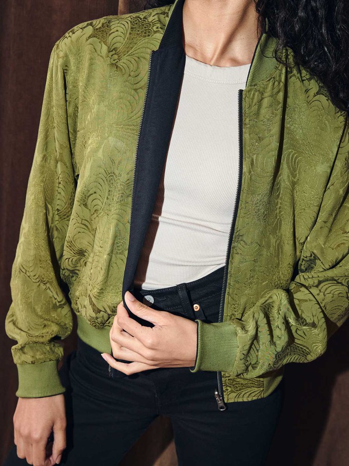 Lene Reversible Bomber Jacket moss/black from Yahmo