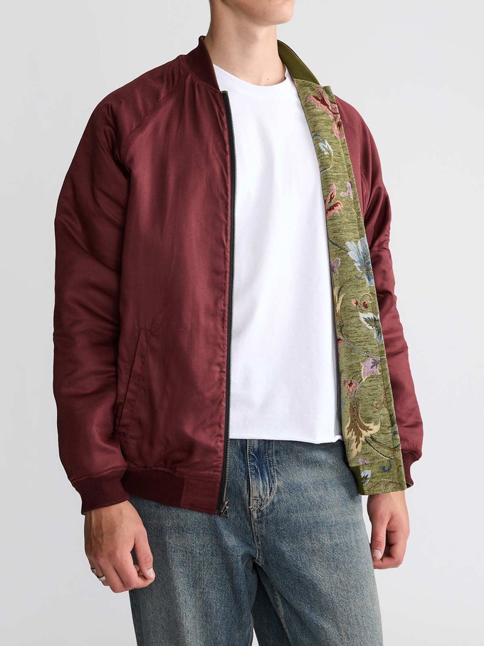 Bruno Reversible Bomber Jacket Garden/Wine from Yahmo