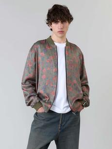 Laslo Reversible Bomber Jacket daydream/olive via Yahmo